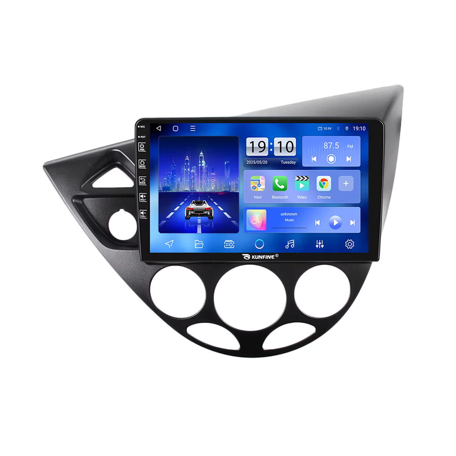 KUNFINE Android Autoradio für Ford Focus 1998-2005, 2Din Octa-Core GPS-Navigationssystem mit IPS-Bildschirm, Carplay und Android Auto, Schwarz - Bild 7