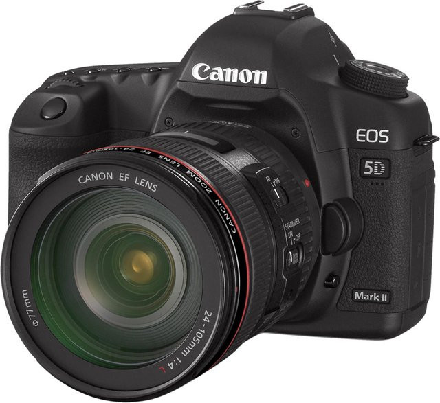 Canon EOS 5D Mark II Full-Frame DSLR Kamera mit EF 24-105mm f/4L IS USM Zoomobjektiv in Schwarz - Bild 1