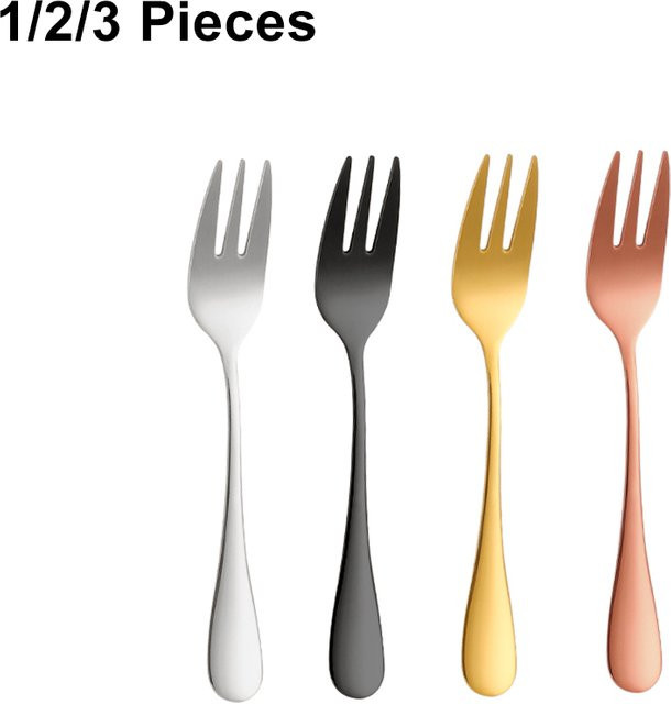 TD HOME Dessertgabel Set aus Edelstahl in Gold oder Silber für Kaffee, Tee und Obst - Bild 1