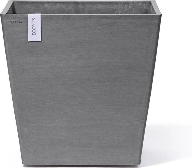 Ecopots Pflanzkübel Rotterdam mit Rollen Grau H x B x T: 49,7 x 50 x 50 cm - Bild 1