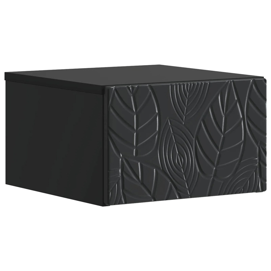 vidaXL Wandmontierter Nachttisch in Schwarz, minimalistisches Design, B/T/H: 49 x 34,5 x 20 cm - Bild 2