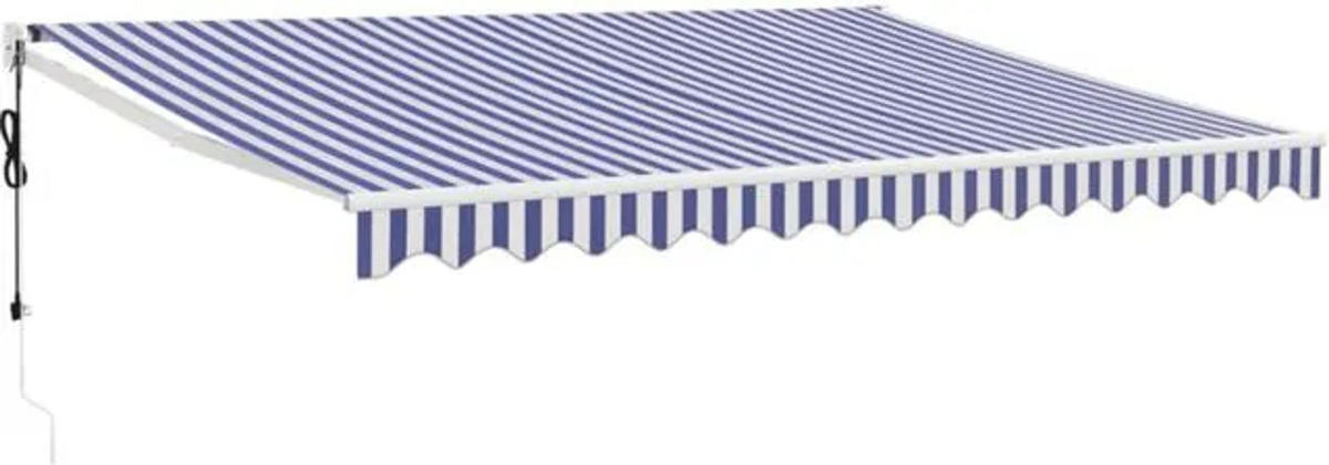 Elektrische Markise von Vidaxl mit Kurbel in Blau und Weiß, B x H: 4,5 x 3 m - Bild 1
