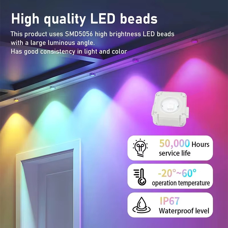 LINYILIGHT WIFI Smart Eaves LED Lichterkette RGBIC Outdoor mit App-Steuerung, Fernbedienung und Sprachsteuerung, Wasserdicht, Multicolor - Bild 2