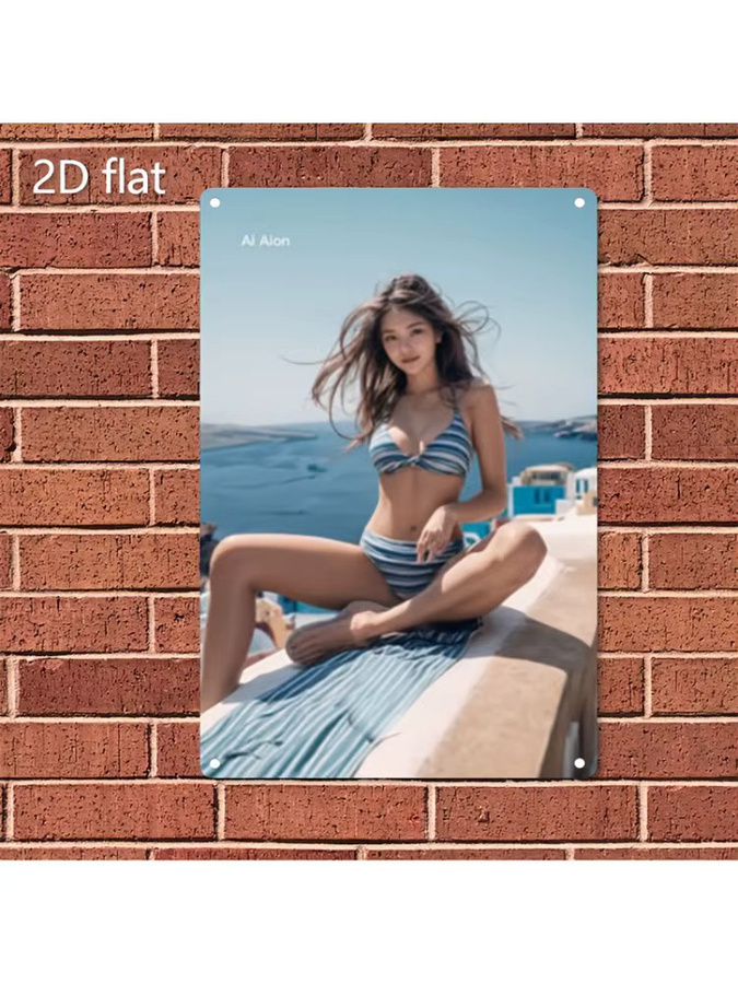Humorvolles 2D-Flachmetall-Eisen-Poster in Mehrfarbig, wasser- und staubdichtes Wandkunstwerk zur Heimdekoration - Bild 5