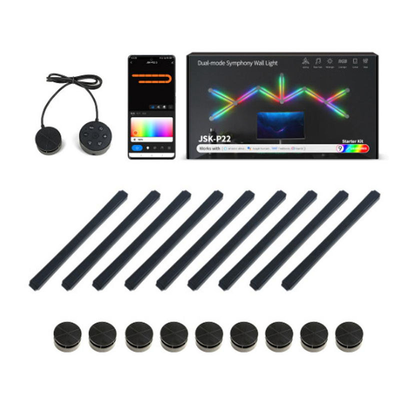 TOMTOP JMS Smart LED Wandleuchte mit WLAN und App-Steuerung, RGB Lichtleiste in Weiß mit Musiksynchronisierung und Dimmfunktion für Schlafzimmer und Spielzimmer - Bild 8