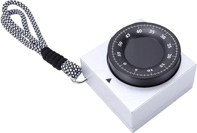 GoolRC Mechanische Küchenuhr mit gewebtem Lanyard in Schwarz und Silber - Bild 1