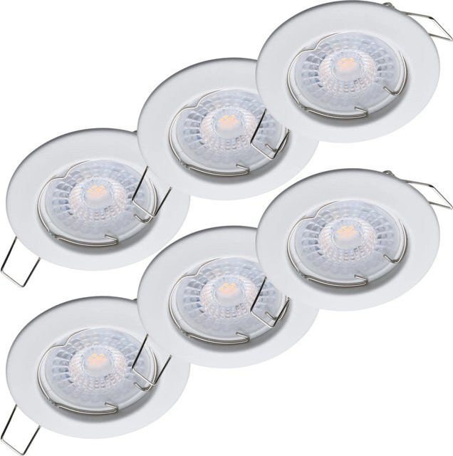 Oktaplex 6er Set LED Einbauspots Sedan 3-Step Dimmbar Warmweiß 2700K 380lm 4,8W Weiß Deckenstrahler - Bild 1