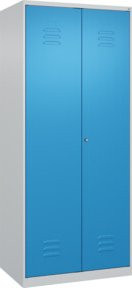 C+P Putzmittel-Spind Classic PLUS mit 2 Abteilen und Zylinderschloss in Grau und Blau, B/T/H: 185 x 80 x 50 cm - Bild 1
