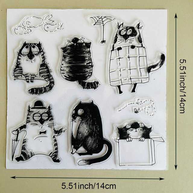 Transparente Motivstempel mit Tier-Motiven für Hunde und Katzen zum Basteln, Scrapbooking und zur Kartenherstellung - Bild 1