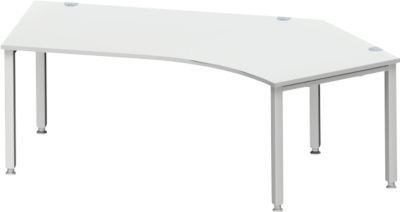 Schäfer Shop Genius Winkelschreibtisch MODENA FLEX 135 Grad, Ansatz rechts, 4-Fuß-Quadratrohr, Breite: 216,5 cm, lichtgrau - Bild 1