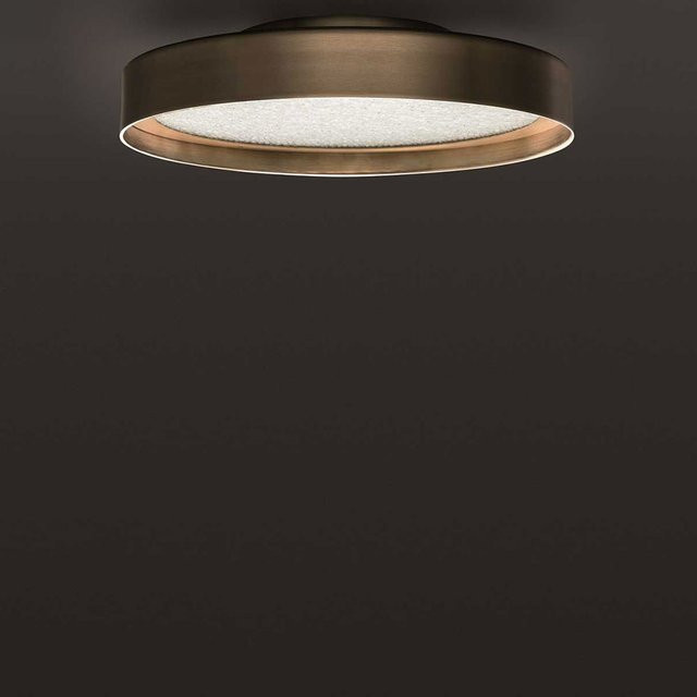 Oluce Berlin 721 Wand- und Deckenleuchte in Gold/Messing oder Bronze mit Durchmesser: 40 cm - Bild 1