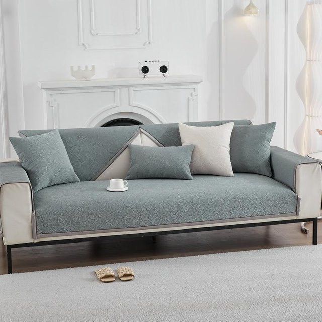 Moderner Chenille Sofa Kissenbezug von Super Six in Weiß oder Grau, quadratisch, B/T: 70 x 70 cm - Bild 1