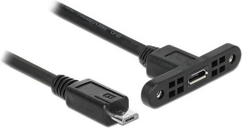 Delock USB 2.0 Kabel mit USB-Micro-B Stecker und USB-Micro-B Buchse, Schwarz, 0,25 m, 85245 - Bild 1