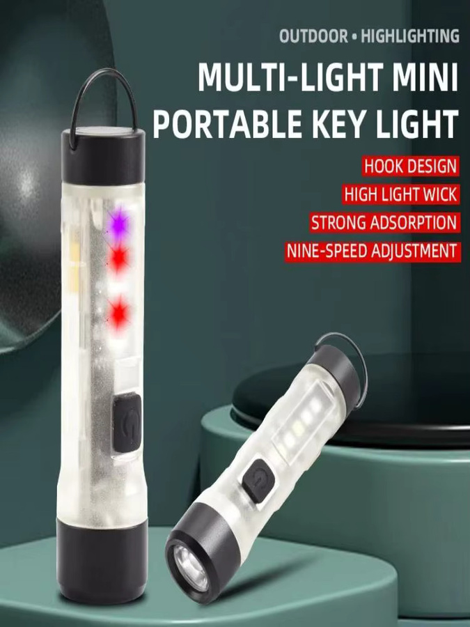 Heinast M02 Mini-Taschenlampe als transparenter Schlüsselanhänger mit LED-Licht und 10 Modi für Camping und Wandern - Bild 7