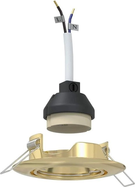 vidaXL Spotlight Set 6 Stück Gold/Messing aus Metall, quadratisch, B/T/H: 9 x 9 x 2,5 cm - Bild 1