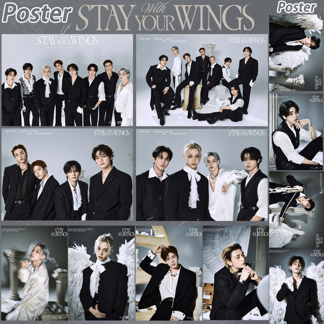 Stray Kids With STAY Your Wings Selbstklebendes Poster JYP Entertainment K-Pop Wanddruck A4 Multicolor - Bild 1