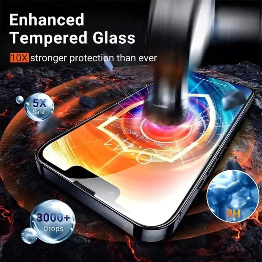 NNBILI 5er Pack HD Displayschutzfolie aus gehärtetem Glas in Transparent für iPhone 16 15 14 13 12 11 Pro Max sowie iPhone 16e 12 13 Mini XS XR Serie - Bild 5