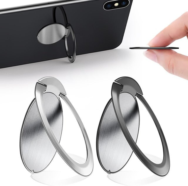 OZZZO Metallischer Klebering Handstütze für dein Smartphone in Silber und Grau - Bild 1