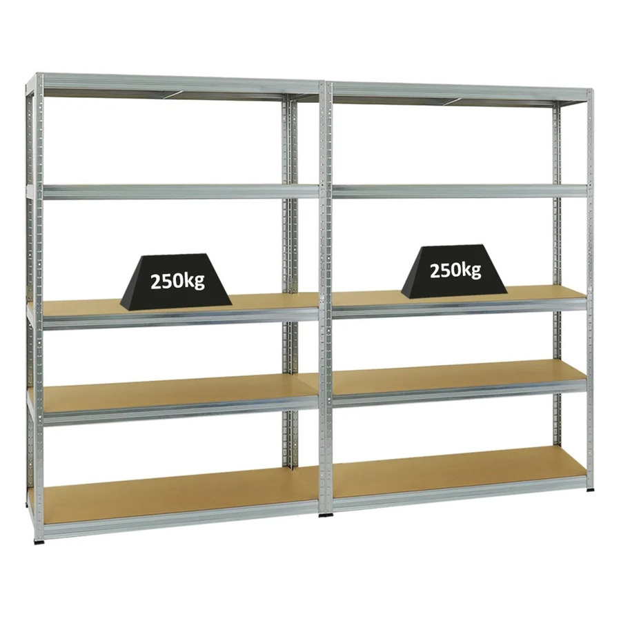 2er Set PROREGAL Schwerlastregal Big Elephant S, silber, H x B x T: 180 x 120 x 45 cm - Bild 2