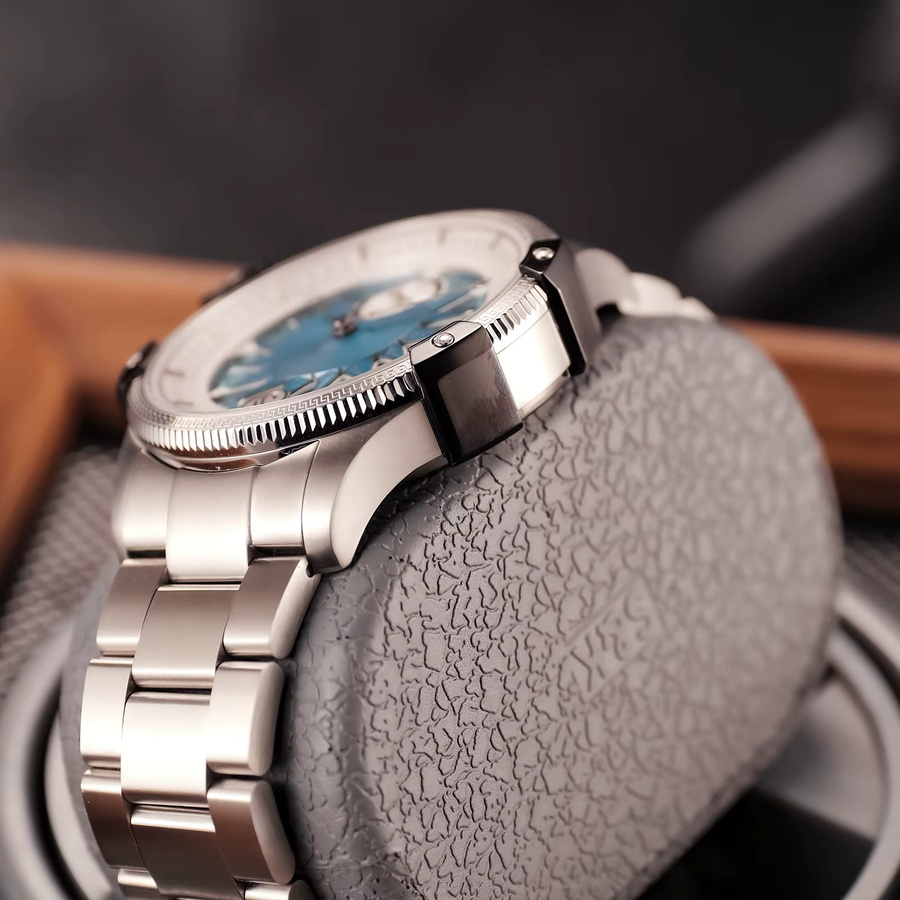 Oblvlo Taucheruhr, Automatik, Edelstahl, blaues Zifferblatt, Herren - Bild 3