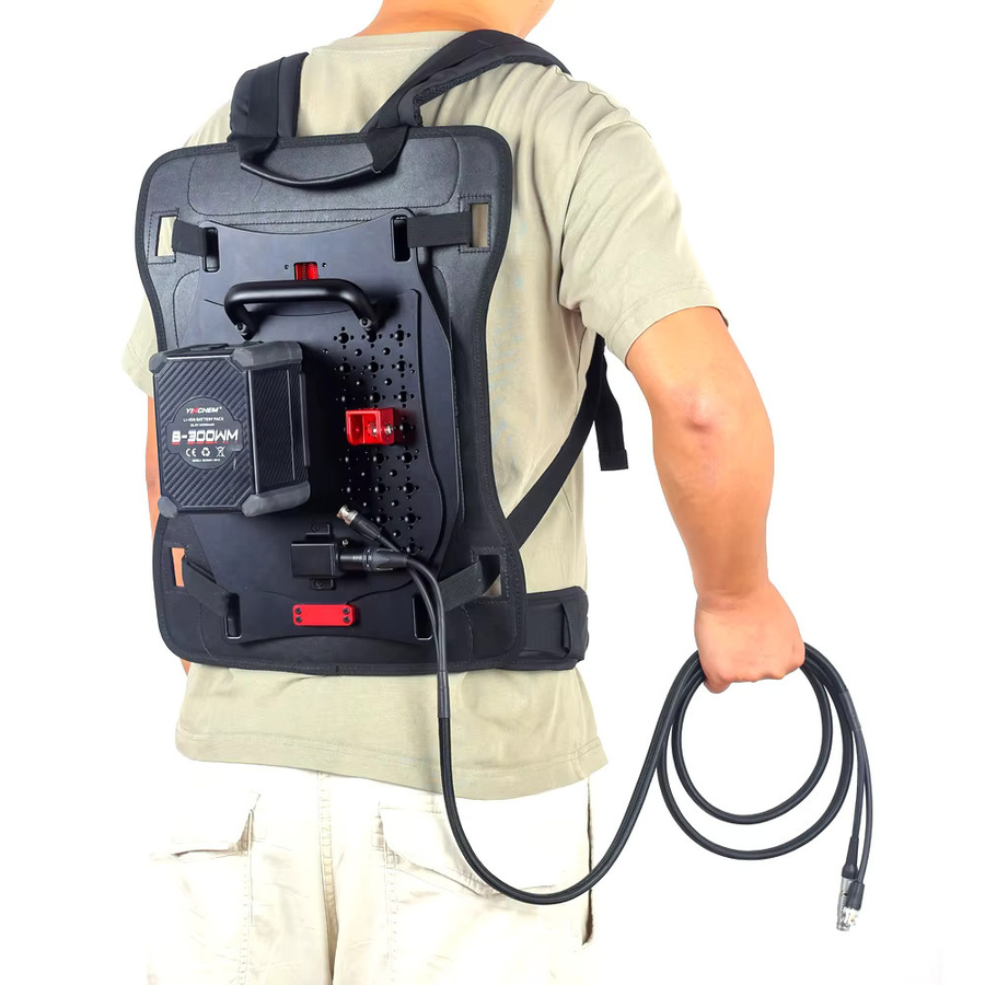 SZYingXian V-Mount B-Mount Akku-Schnellwechsel-Rucksackplatte mit 3-Pin-XLR-Stromausgang und 3,5 mm Klinke in Schwarz für ARRI, SONY und RED Cinema-Kameras - Bild 3