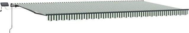 vidaXL Ausziehbare Markise in Grün und Weiß aus Polyester und Aluminium, B: 600 cm, T: 350 cm - Bild 1