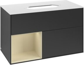 V&B Waschtischunterschrank Finion in Blau lackiert, Breite: 100 cm, Tiefe: 60,3 cm - Bild 1
