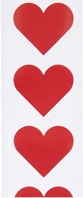 Rico Design Paper Poetry Sticker Herzen, Farbe: Rot, Durchmesser: 5 cm, 120 Stück auf der Rolle - Bild 1