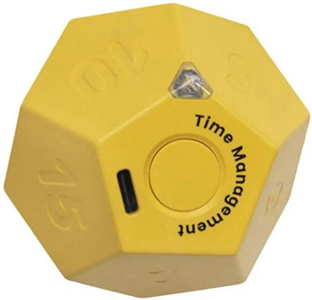 Love Home Garden Time Ball wiederaufladbarer Mini-Timer mit Dual-Wecker-Modus und Pomodoro-Funktion, Gelb - Bild 1