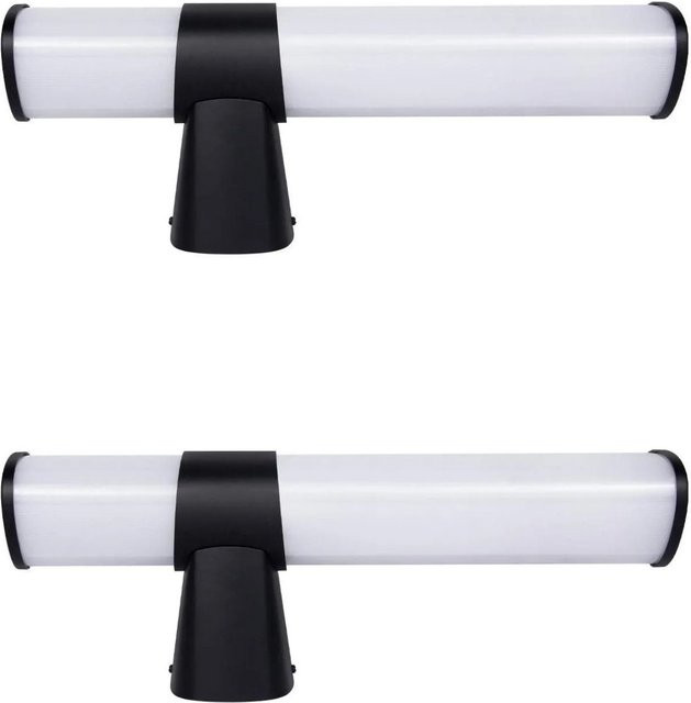 NETTLIFE 2er Set LED Wandleuchten Schwarz aus Kunststoff für Badezimmer und Flur mit IP44 Schutzklasse - Bild 1