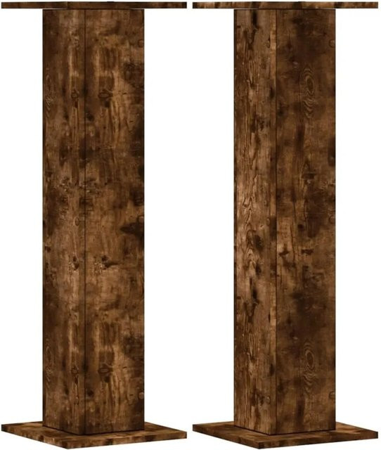 vidaXL Pflanzenständer Set aus Holzwerkstoff in Räuchereiche, 2 Stück, Farbe: Braun, B/T/H: 30 x 30 x 95 cm - Bild 1