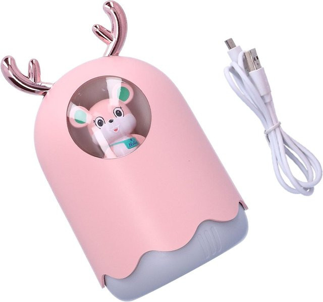 Koogeelife USB Desktop Luftbefeuchter und Aroma Diffusor mit Nachtlicht in Rosa - Bild 1