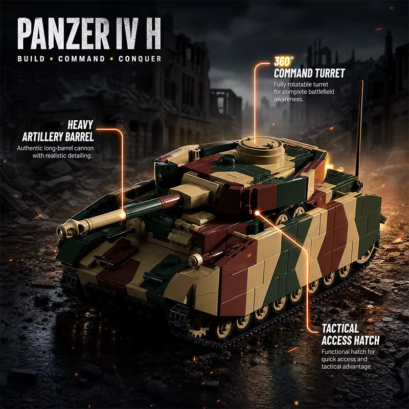M MENBIS Schwerer Panzer, Bausteine, 1:28, ab 14 Jahren - Bild 3