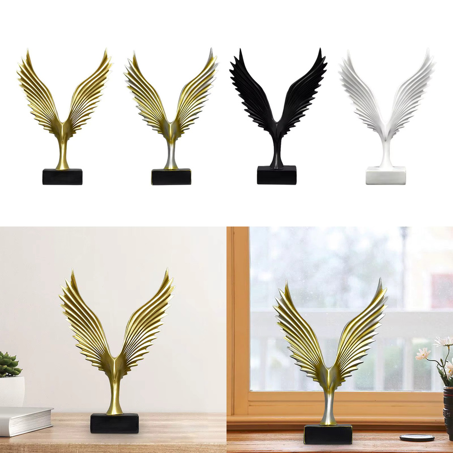 Homyl Adler Statue Goldene Vogel Skulptur aus Harz für die Wohnkultur und Dekoration - Bild 2