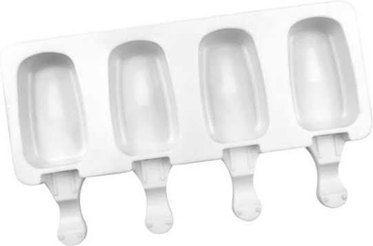 Exquiste life Eiscreme-Form mit 4 Mulden aus Silikon, weiß, BPA-frei und antihaftbeschichtet - Bild 1