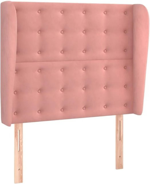 vidaXL Kopfteil mit Ohren in Rosa aus Samt, B/T/H: 83 x 23 x 128 cm - Bild 1