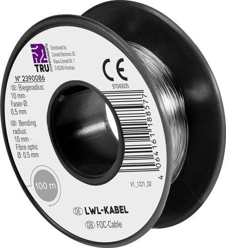 TRU Components TC-9560344 POF-Kabel Polymer Simplex in Weiß, 100m - Bild 1