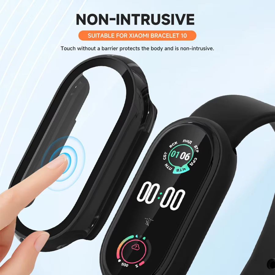 Xiaomi Displayschutz, HD Gehärtetes Glas + PC-Hülle, Xiaomi Band 10 9 8 NFC - Bild 3