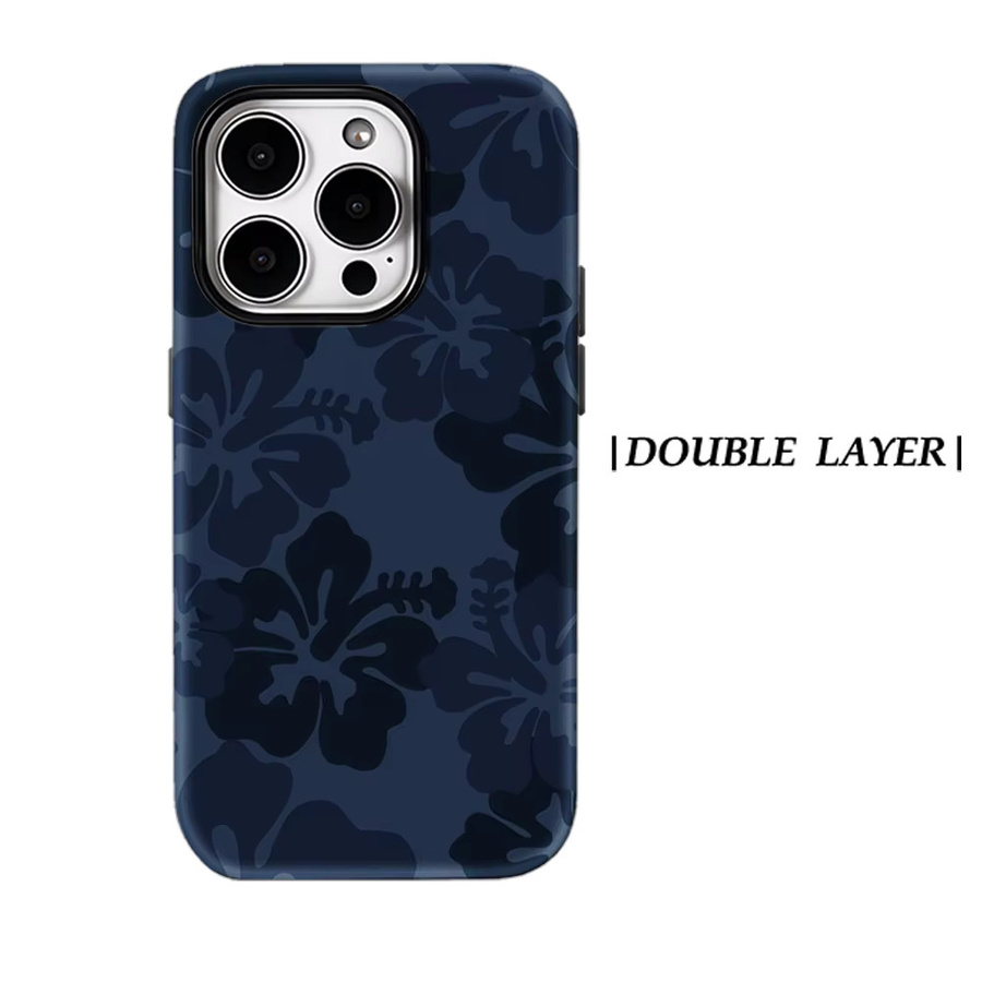 Potdemiel iPhone Handyhülle Navy Tone Floral mit Magnetfunktion, Tough Case für iPhone 17 16 15 14 13 Pro Max Plus, Blau - Bild 6