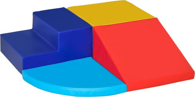 HOMCOM Softbausteine 4-teiliges Set aus Schaumstoff in Mehrfarbig, Bauspielzeug für Kinder von 12-36 Monaten aus Kunstleder - Bild 1