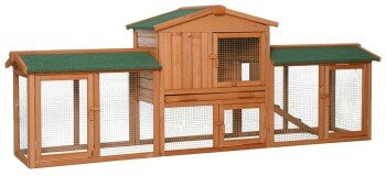 Lionto Kleintierstall aus Fichtenholz in Braun, wetterfest, B/T/H: 212 x 52 x 85 cm - Bild 1