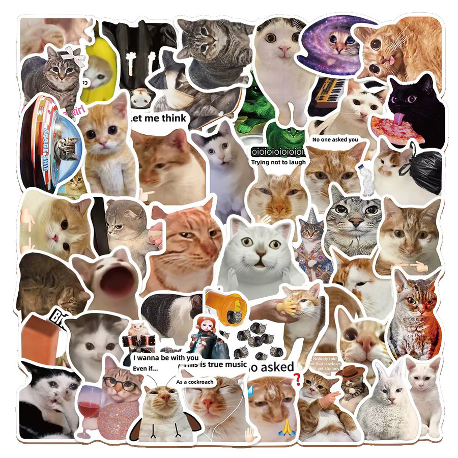 Rspctou Tier-Katzen-MEME-Aufkleber, 10-teiliges Set, multicolour - Bild 2