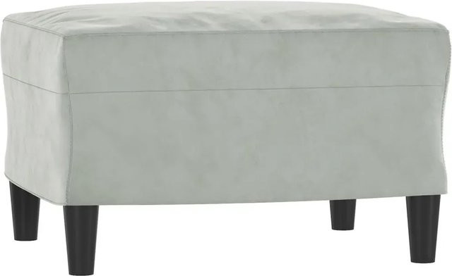 vidaXL Fußhocker aus Samt in Hellgrau, B/T/H: 60 x 50 x 41 cm - Bild 1