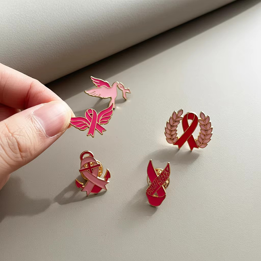 Potdemiel Anstecknadel, 5-teilig, rosa Band, Unisex - Bild 3