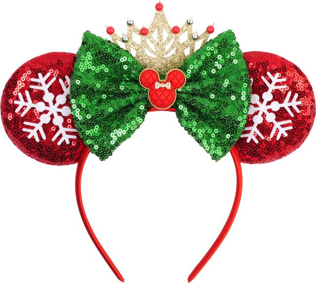 HEROCROSS Stirnband Mickey Mouse Ohren, Pailletten Schleife, Kinder, Mädchen - Bild 1