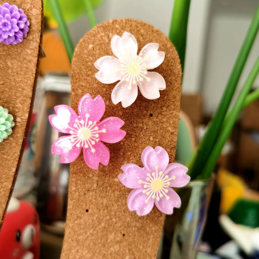 Bview Art Reißzwecken aus Kunstharz mit Kirschblüten-Design in Pink, 30 Stück - Bild 3