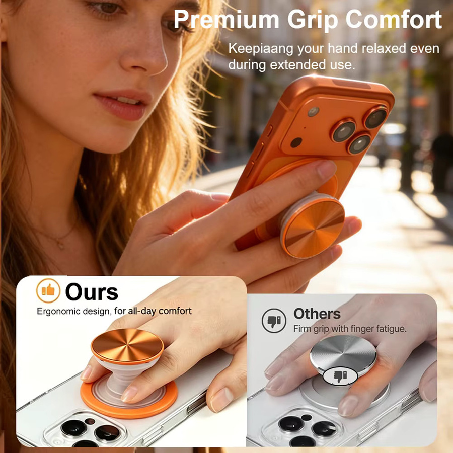Grippopso Magnetischer MagSafe Griptok Handyhalter Schwarz für iPhone Samsung und Xiaomi - Bild 3