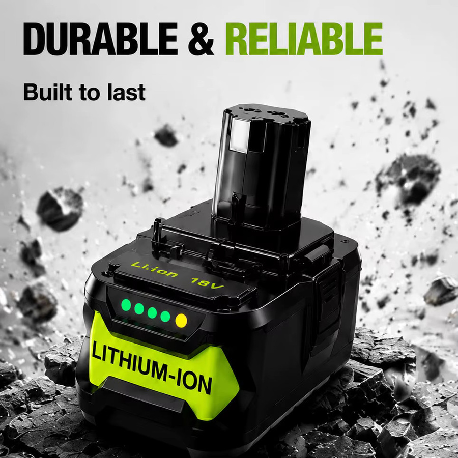 RYOBI Li-Ion Akku P108 18V 8000mAh in Schwarz kompatibel mit P104 P107 RB18L50 RB18L20 Elektrowerkzeugen - Bild 3
