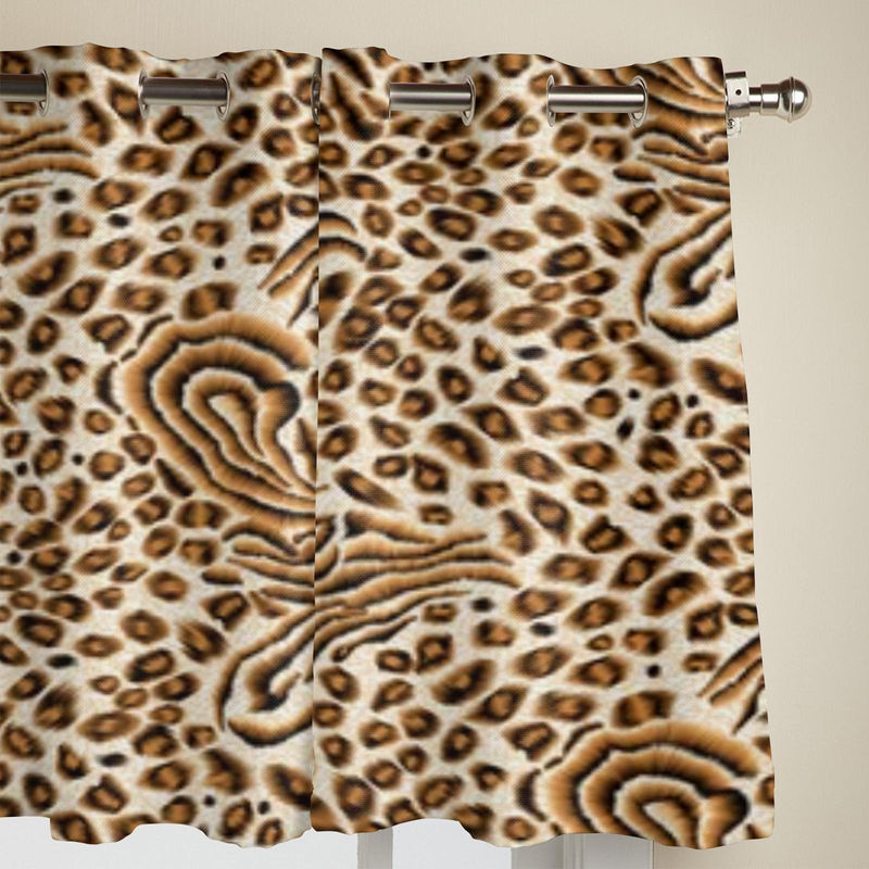 Super Six Vorhang mit abstraktem Tiger-Print, halbtransparent, mehrfarbig, Breite: 135 cm, Höhe: 60 cm - Bild 2