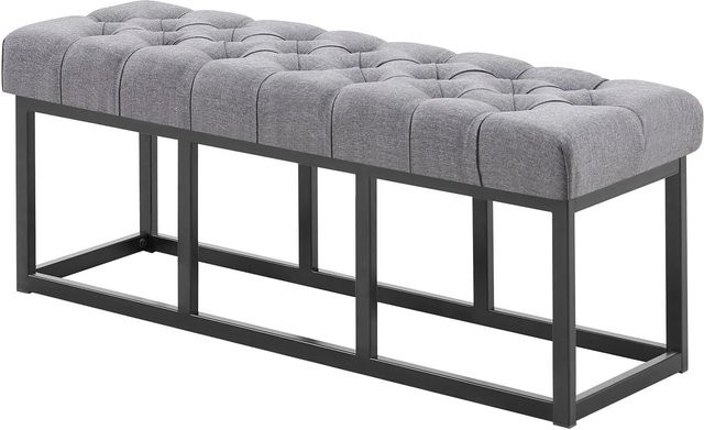 DELUKE Sitzbank MEXICO Polsterbank aus Stoff in Dunkelgrau, B/T/H: 120 x 38 x 46 cm - Bild 1
